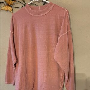We The Free rose colored higher neck top